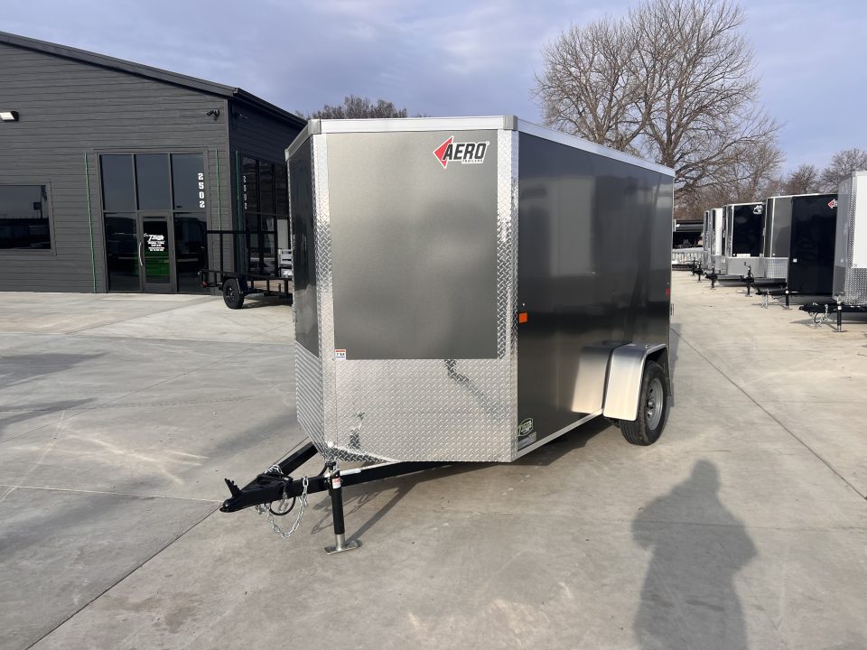 New NEW 2026 AERO 6x10 +2 V WHITE Interior QUALITY Enclosed Rear Ramp Cargo Trailer
