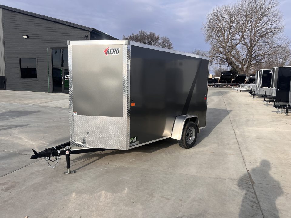 New NEW 2026 AERO 6x10 +2 V WHITE Interior QUALITY Enclosed Rear Ramp Cargo Trailer