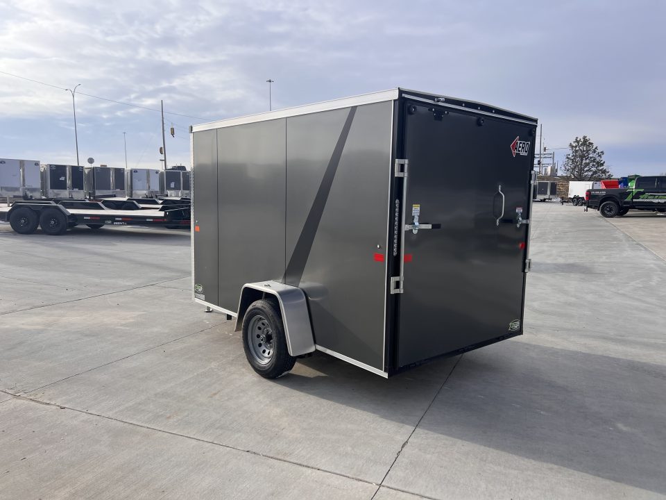 New NEW 2026 AERO 6x10 +2 V WHITE Interior QUALITY Enclosed Rear Ramp Cargo Trailer