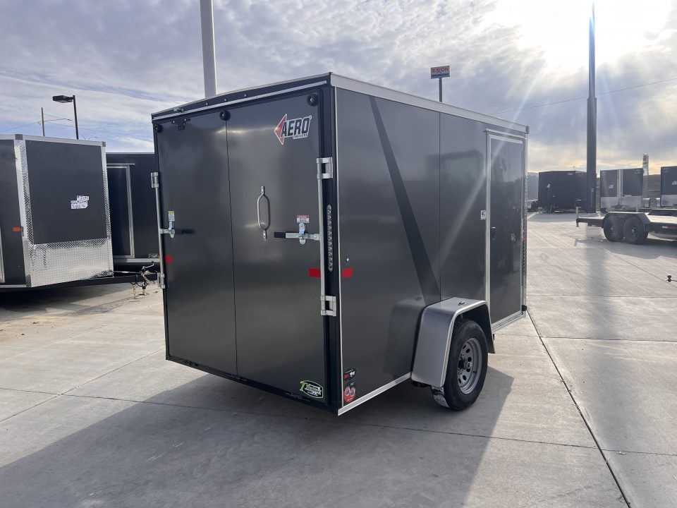 New NEW 2026 AERO 6x10 +2 V WHITE Interior QUALITY Enclosed Rear Ramp Cargo Trailer
