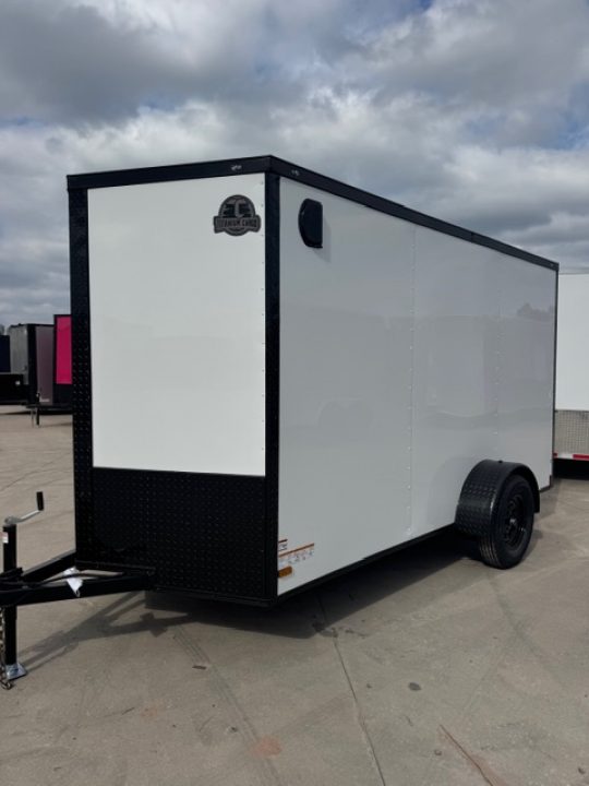 New 2026 Titanium 6x12 SA Cargo / Enclosed Motorcycle Trailer Blackout Package Polycore