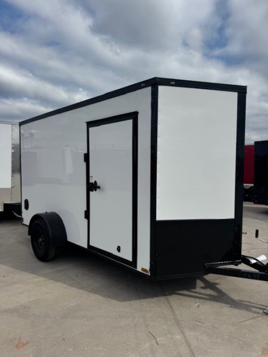 New 2026 Titanium 6x12 SA Cargo / Enclosed Motorcycle Trailer Blackout Package Polycore