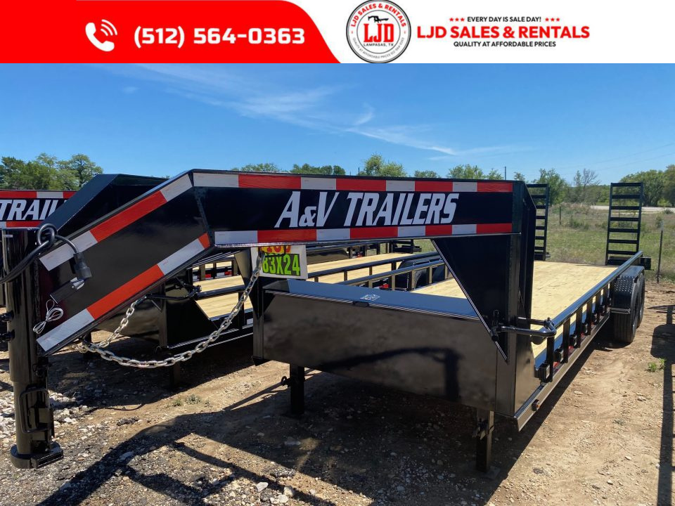 New 2026 A&V - 83" x 24' - HD Pipetop Equipment Trailer - SUR - 16K GVWR