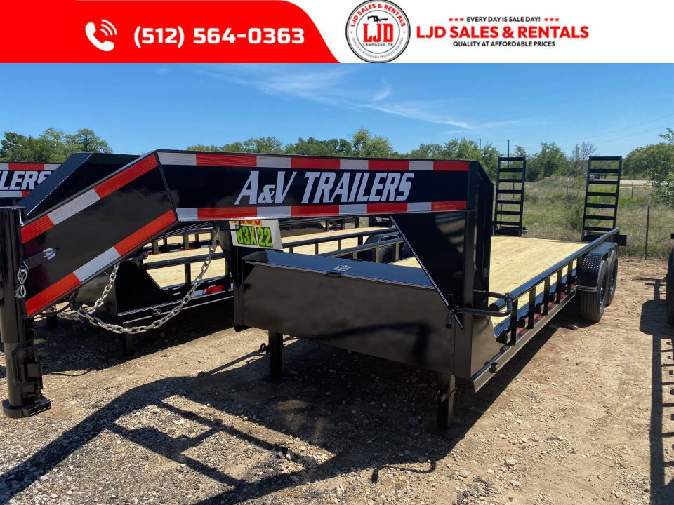 New 2026 A & V - Lowboy Gooseneck Trailer 16k GVWR - 14 Ply Tires