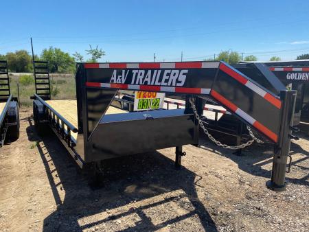 New 2026 A & V - Lowboy Gooseneck Trailer 16k GVWR - 14 Ply Tires