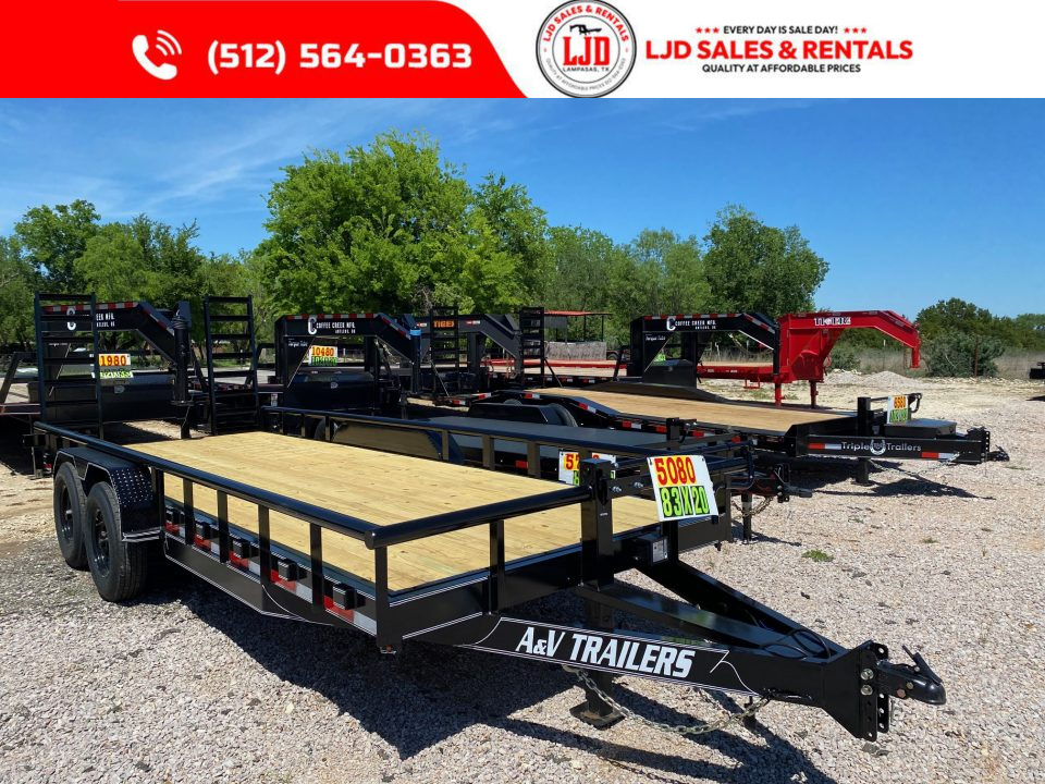 New 2026 A & V - 83  X 20' Pipe Top Equipment Trailer - 14K GVWR
