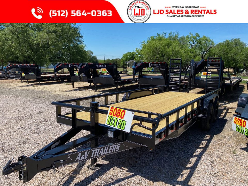 New 2026 A & V - 83" X 20' Pipe Top Equipment Trailer - 14K GVWR