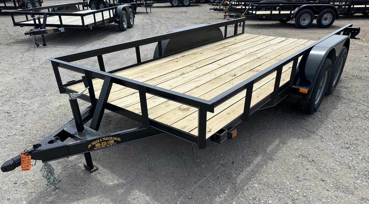 New 2026 Road Boss 77"x14' Tandem Axle Bumper Pull with Slide in Ramps Utility Trailer