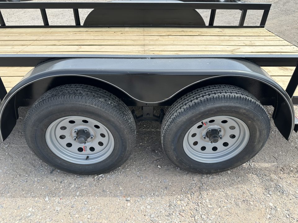 New 2026 Road Boss 77"x14' Tandem Axle Bumper Pull with Slide in Ramps Utility Trailer