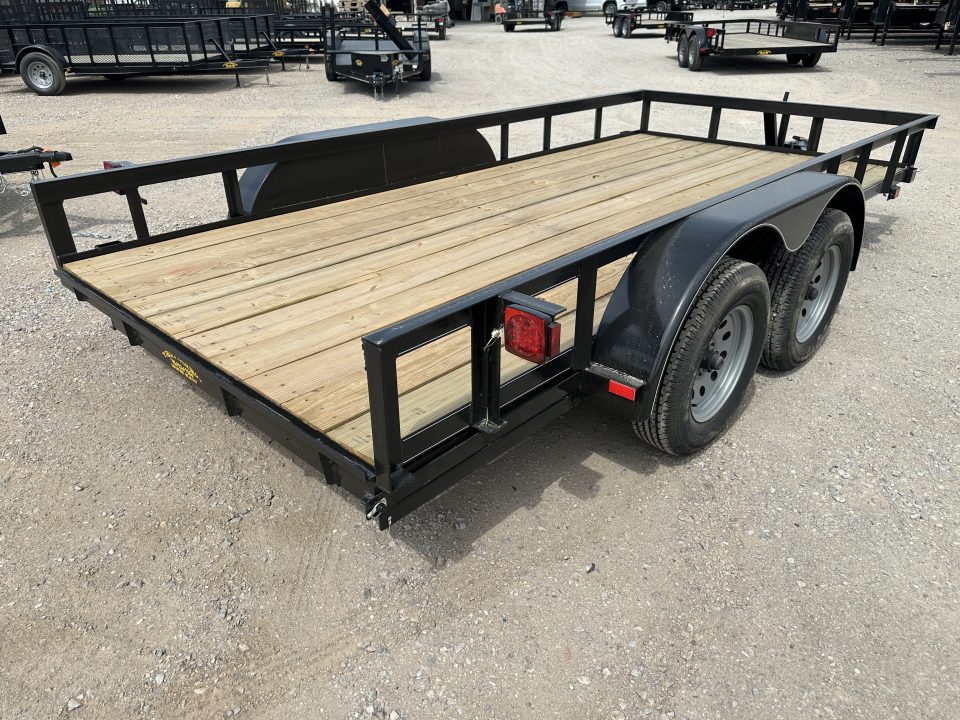 New 2026 Road Boss 77"x14' Tandem Axle Bumper Pull with Slide in Ramps Utility Trailer