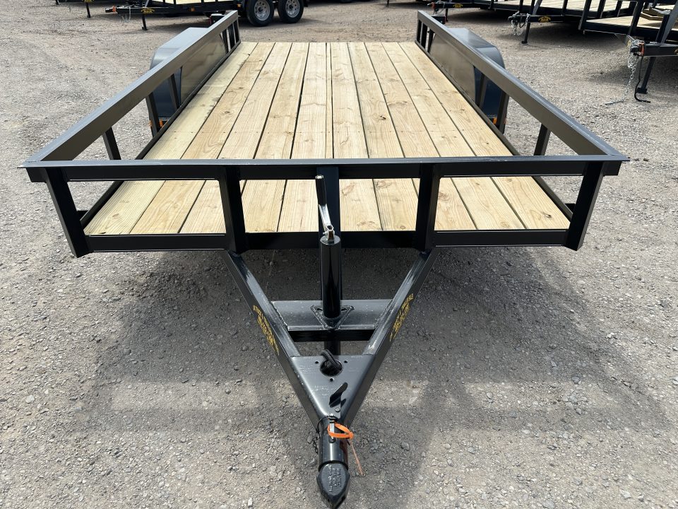 New 2026 Road Boss 77"x14' Tandem Axle Bumper Pull with Slide in Ramps Utility Trailer