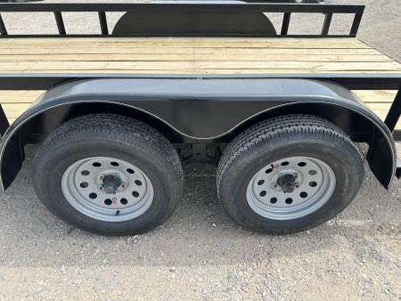 New 2026 Road Boss 77"x14' Tandem Axle Bumper Pull with Slide in Ramps Utility Trailer