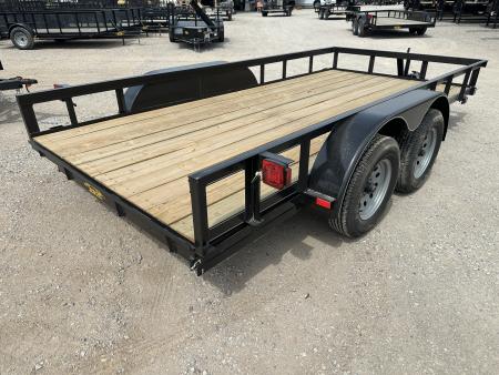 New 2026 Road Boss 77"x14' Tandem Axle Bumper Pull with Slide in Ramps Utility Trailer