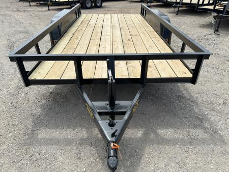 New 2026 Road Boss 77"x14' Tandem Axle Bumper Pull with Slide in Ramps Utility Trailer
