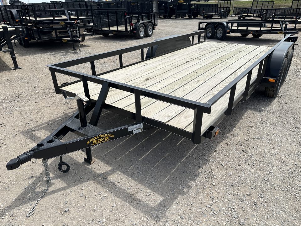 New 2025 Road Boss 83"x16' Tandem Axle Bumper Pull with Slide in Ramps Utility Trailer