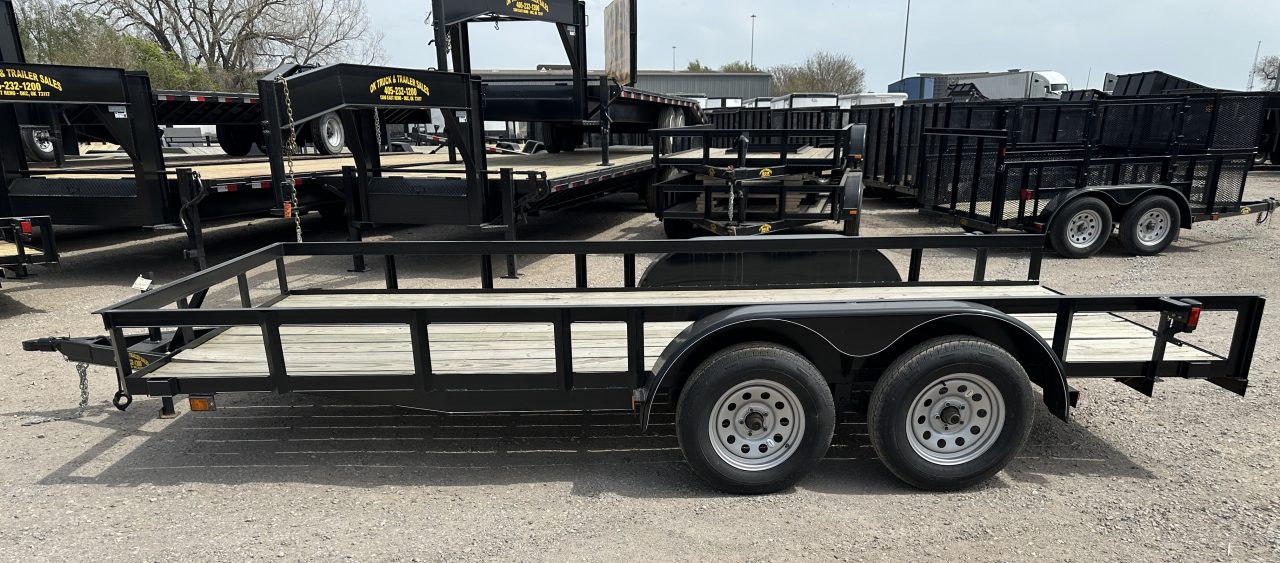 New 2025 Road Boss 83"x16' Tandem Axle Bumper Pull with Slide in Ramps Utility Trailer