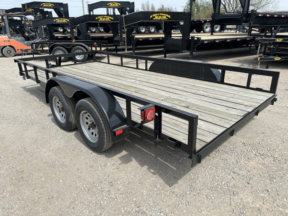 New 2025 Road Boss 83"x16' Tandem Axle Bumper Pull with Slide in Ramps Utility Trailer
