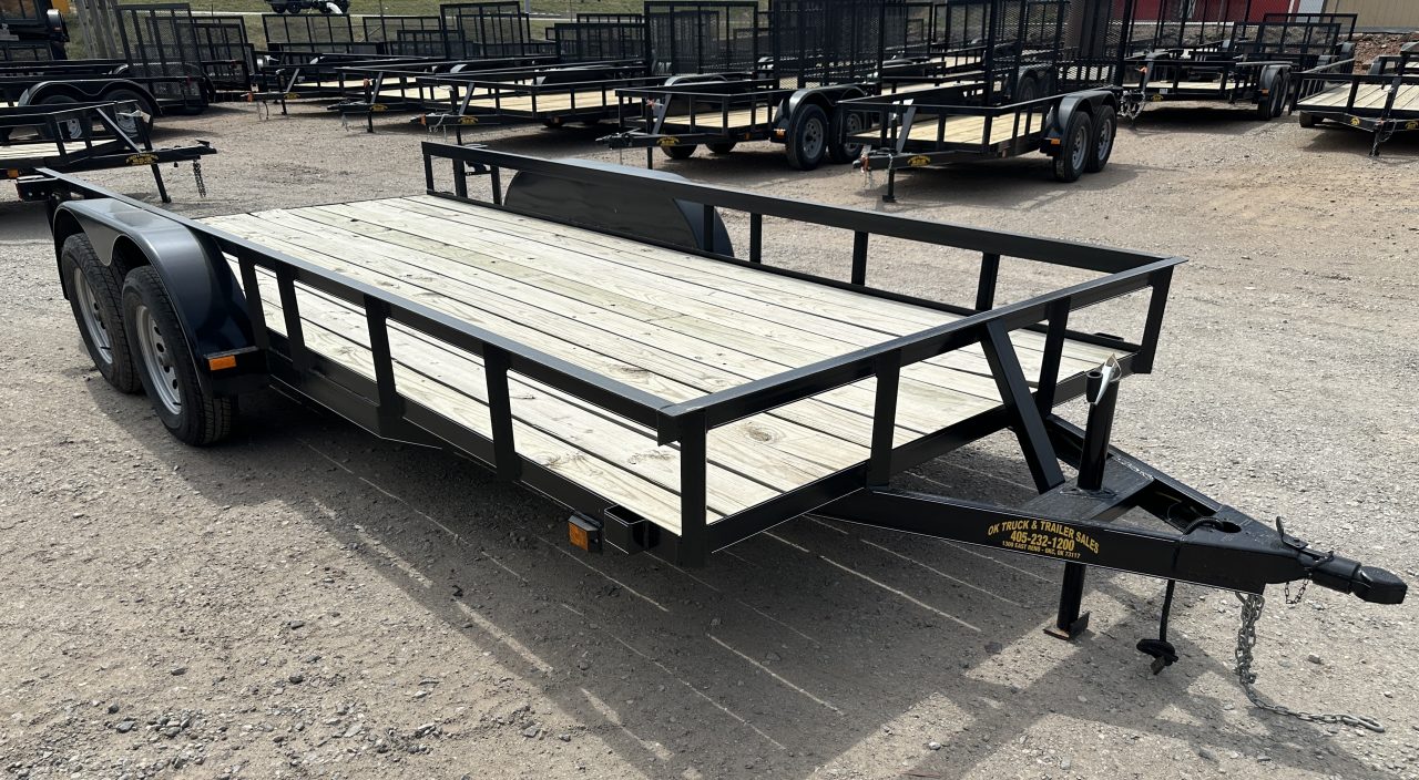 New 2025 Road Boss 83"x16' Tandem Axle Bumper Pull with Slide in Ramps Utility Trailer