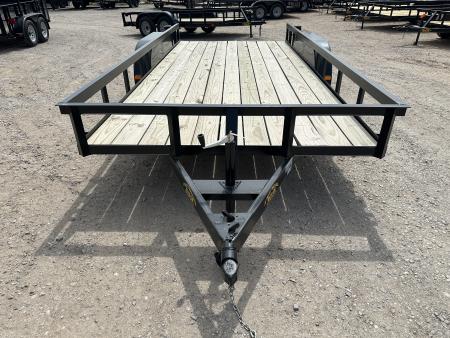 New 2025 Road Boss 83 x16' Tandem Axle Bumper Pull with Slide in Ramps Utility Trailer