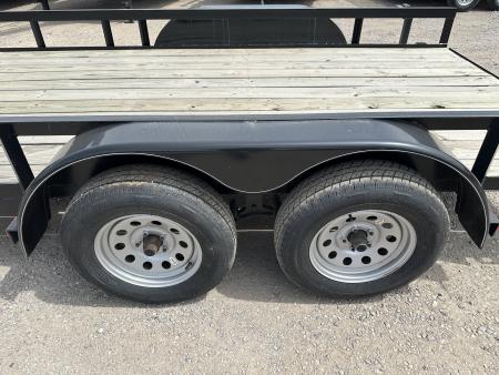 New 2025 Road Boss 83"x16' Tandem Axle Bumper Pull with Slide in Ramps Utility Trailer