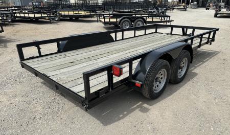 New 2025 Road Boss 83"x16' Tandem Axle Bumper Pull with Slide in Ramps Utility Trailer