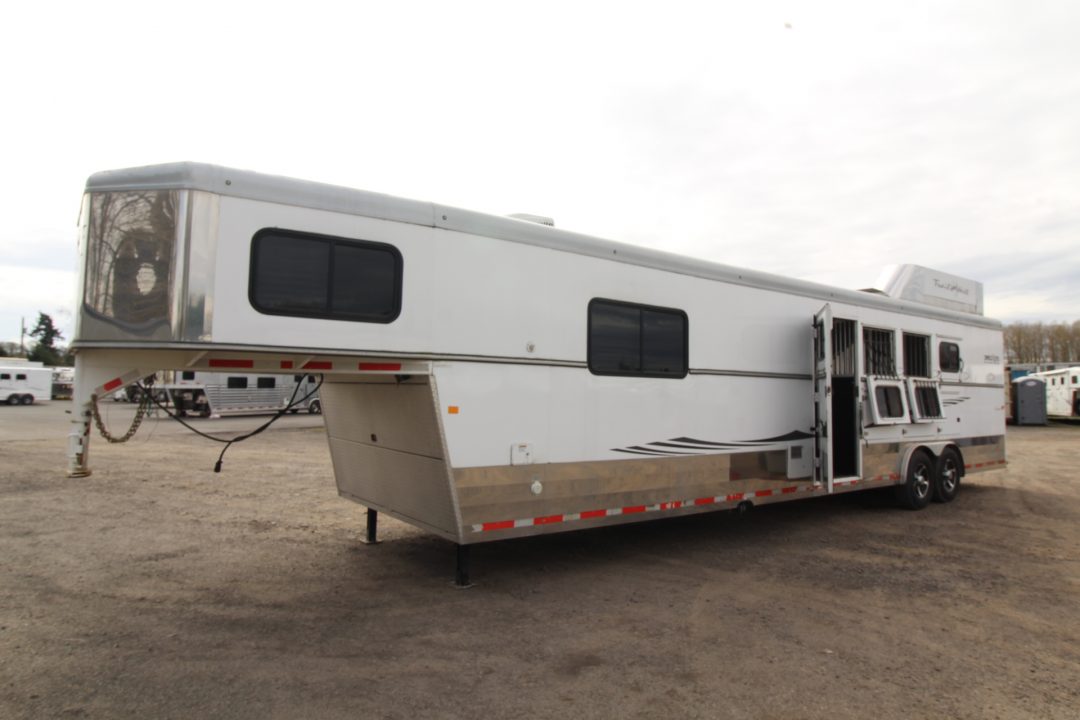Used 2016 Trails West Sierra 13x13 LQ - 8' Wide - 4 Horse Trailer - Side Tack - Cameras - Hayrack