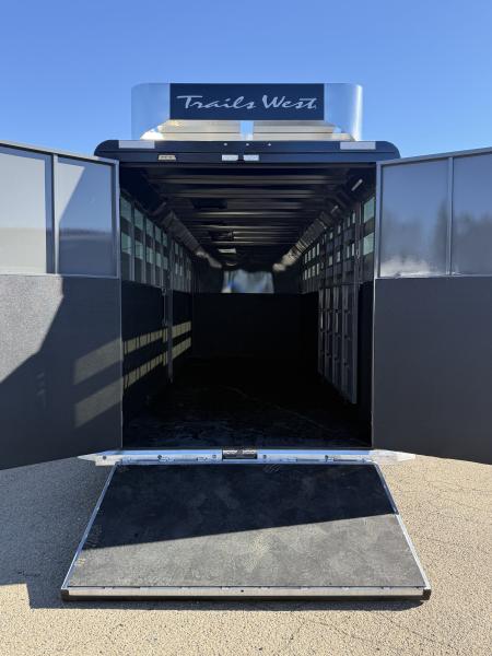 New 2026 Trails West Santa Fe 24' Straight Tack Package Gooseneck Horse Trailer