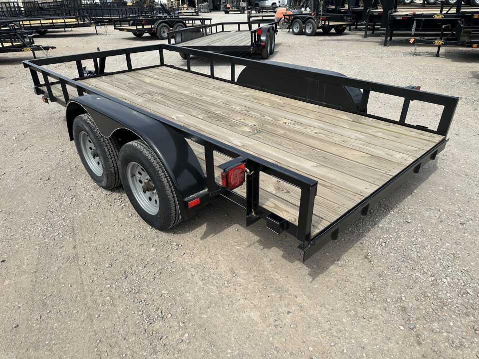 New 2025 Road Boss 77"x14' Tandem Axle Bumper Pull Basic Utility Trailer