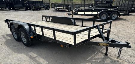 New 2025 Road Boss 77"x14' Tandem Axle Bumper Pull Basic Utility Trailer