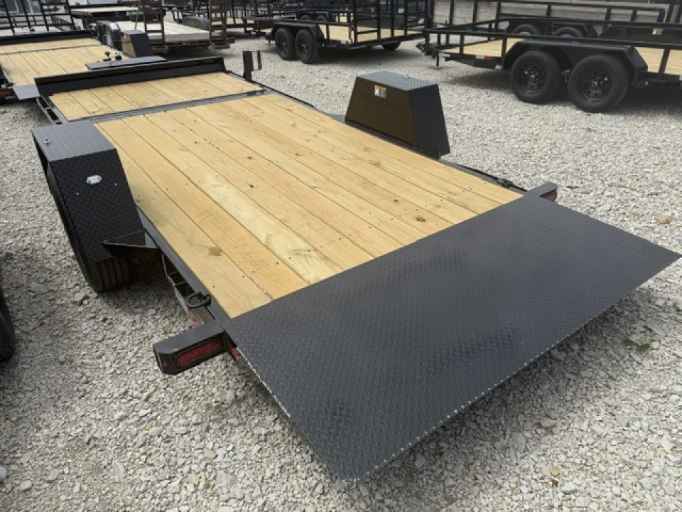 New 2026 H&H 78"x12'+4' 7.8k Single Axle Gravity Tilt Equipment Trailer