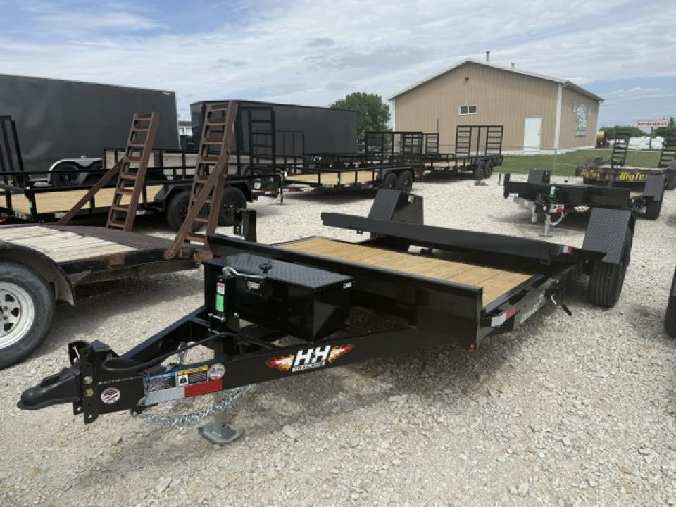 New 2026 H&H 78"x12'+4' 7.8k Single Axle Gravity Tilt Equipment Trailer