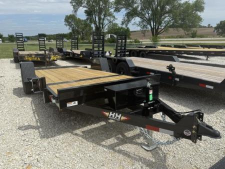 New 2026 H&H 78 x12'+4' 7.8k Single Axle Gravity Tilt Equipment Trailer