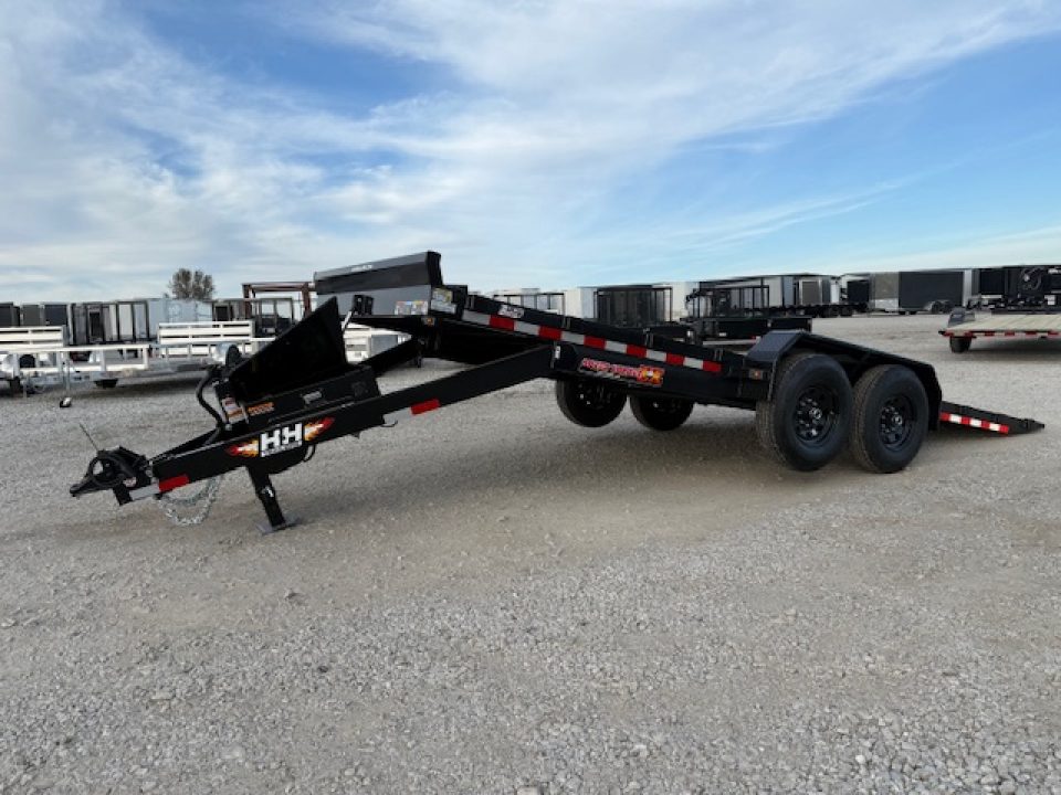 New 2026 H&H Black 82"X20' 14K Electric Tilt Speed Loader Car Hauler Trailer