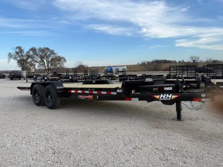 New 2026 H&H Black 82 X20' 14K Electric Tilt Speed Loader Car Hauler Trailer