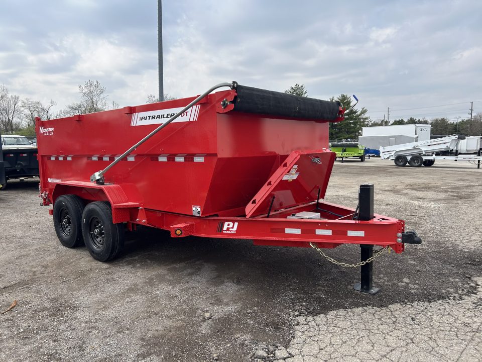 New 2026 PJ Trailers 7 X 14 FT LOW PRO TELESCOPIC HIGH SIDE DUMP TRAILER 15K GVWR