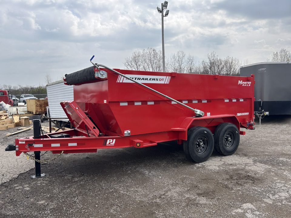 New 2026 PJ Trailers 7 X 14 FT LOW PRO TELESCOPIC HIGH SIDE DUMP TRAILER 15K GVWR
