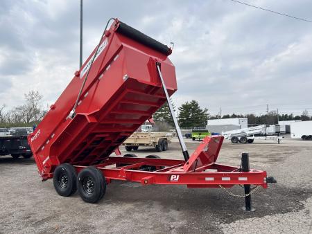 New 2026 PJ Trailers 7 X 14 FT LOW PRO TELESCOPIC HIGH SIDE DUMP TRAILER 15K GVWR