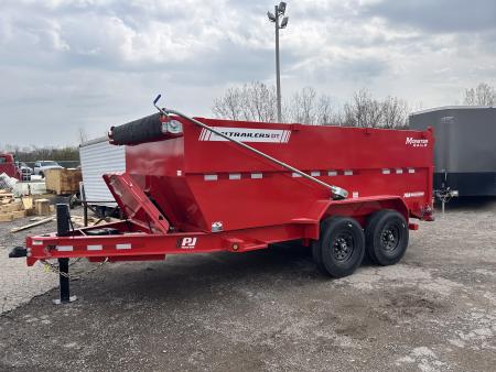 New 2026 PJ Trailers 7 X 14 FT LOW PRO TELESCOPIC HIGH SIDE DUMP TRAILER 15K GVWR