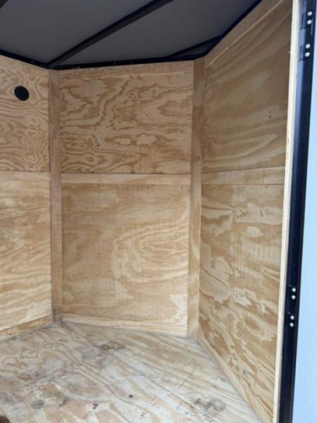 Used 2025 Trailer Source Manufacturing LLC 7x16 Enclosed Black Trailer – 7K GVWR, Brakes, Bar Locks, Blackout Cargo Trailer