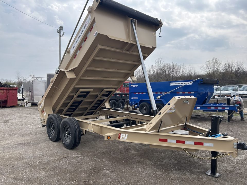 New 2026 PJ Trailers 7 X 14 FT LOW PRO TELESCOPIC DUMP TRAILER 15K GVWR