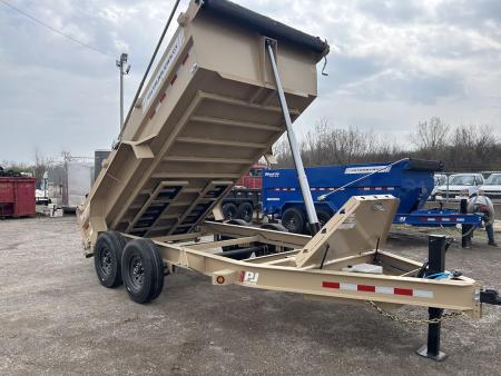 New 2026 PJ Trailers 7 X 14 FT LOW PRO TELESCOPIC DUMP TRAILER 15K GVWR