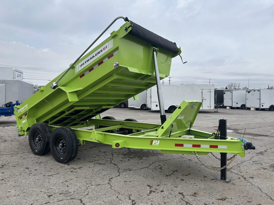 New 2026 PJ Trailers 7 X 14 FT LOW PRO TELESCOPIC DUMP TRAILER 15K GVWR