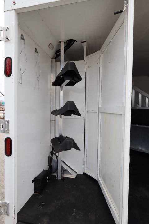 Used 2015 Bison Trailers 3 Horse LQ Slide-out Trailer