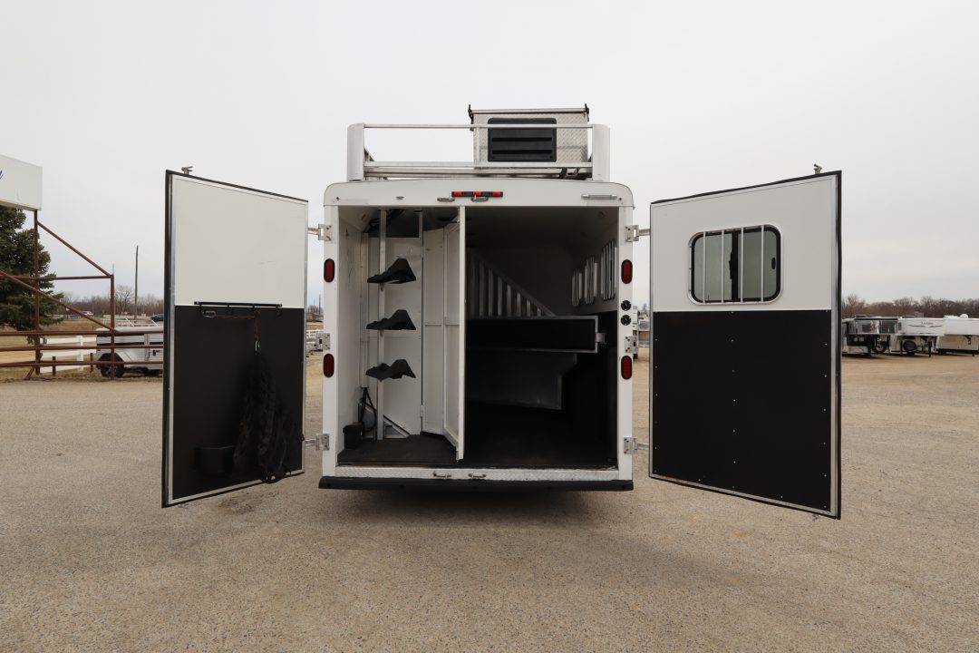Used 2015 Bison Trailers 3 Horse LQ Slide-out Trailer