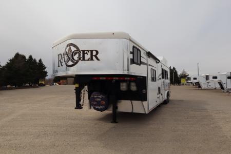 Used 2015 Bison Trailers 3 Horse LQ Slide-out Trailer