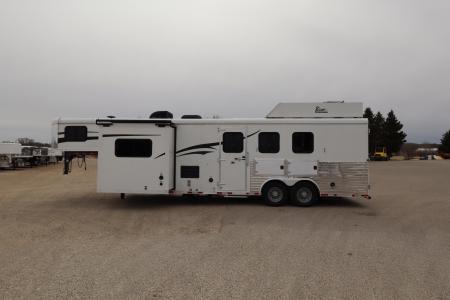 Used 2015 Bison Trailers 3 Horse LQ Slide-out Trailer