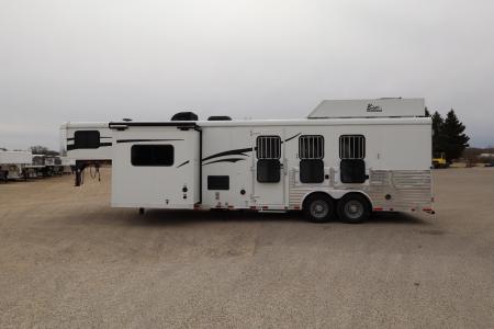 Used 2015 Bison Trailers 3 Horse LQ Slide-out Trailer
