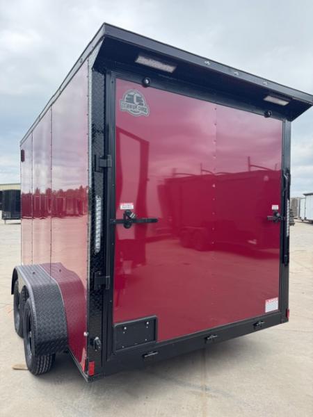 New 2026 Titanium 6x12 TA Cargo / Enclosed Trailer Brandywine Maroon Polycore Blackout Spoiler Motorcycle Trailer