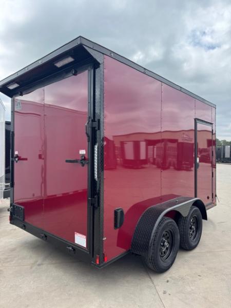 New 2026 Titanium 6x12 TA Cargo / Enclosed Trailer Brandywine Maroon Polycore Blackout Spoiler Motorcycle Trailer