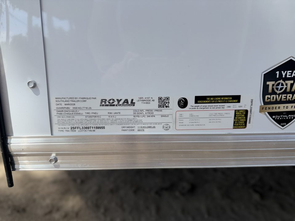 New 2026 Royal Cargo Trailers 7-14-1.5V Enclosed 7K GVWR